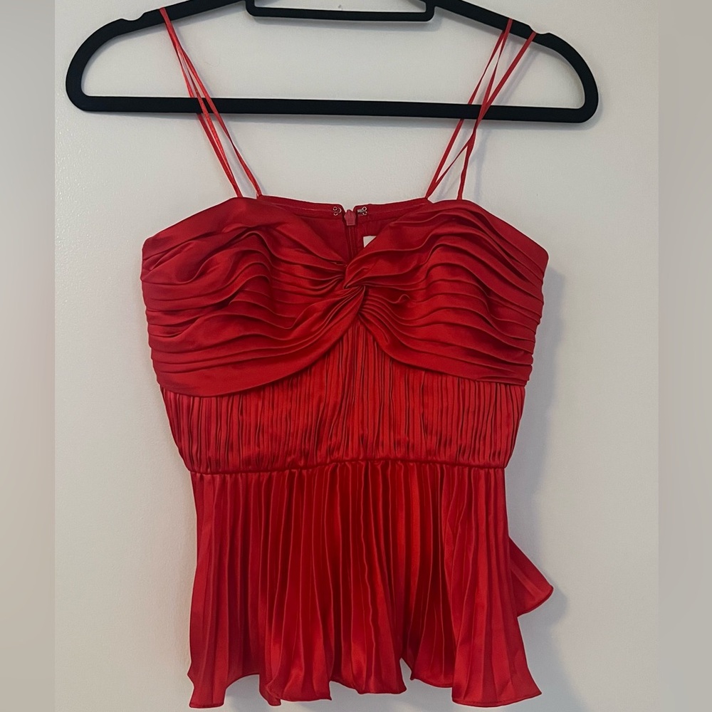 AMUR A Mindful Use of Resources NWT New with tags xxs red strapless peplum top